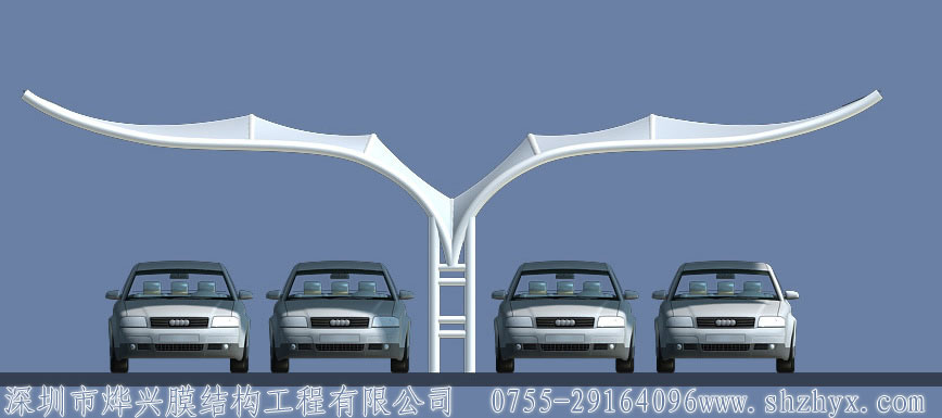 【膜結(jié)構(gòu)工廠促銷(xiāo)】4車(chē)位膜結(jié)構(gòu)車(chē)棚