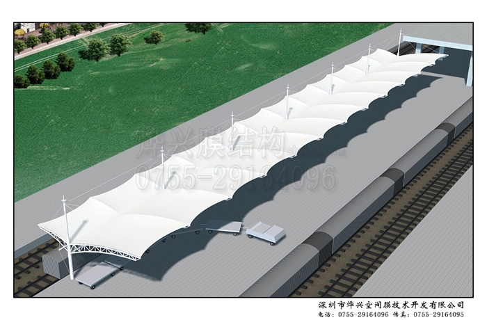 膜結(jié)構(gòu)廠家定制火車站站臺(tái)膜結(jié)構(gòu)雨棚